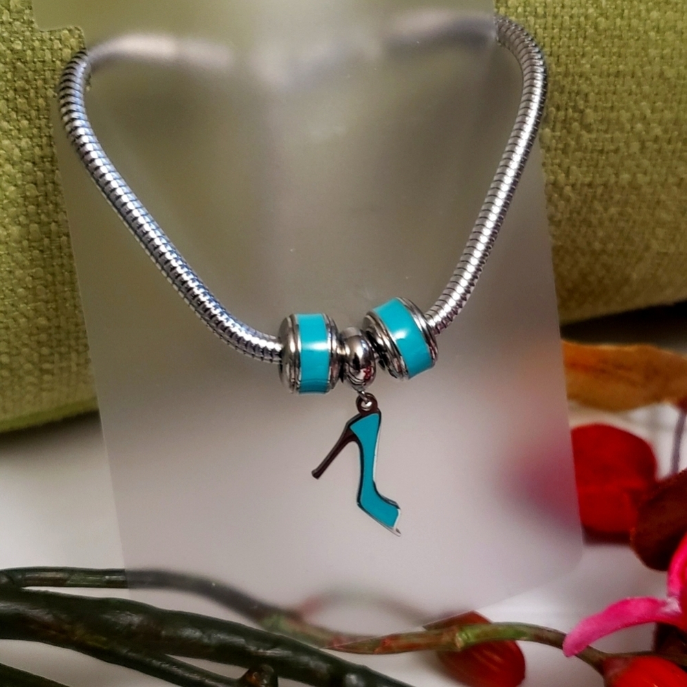 Stiletto Charm Stainless Steel Bracelet